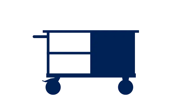 Werkstattwagen mit Schränken und Schubla