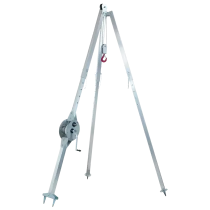 Aluminium-Dreibein mit angebauter Seilwinde