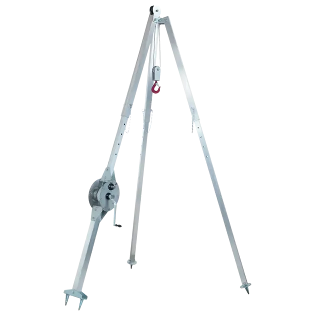 Aluminium-Dreibein mit angebauter Seilwinde