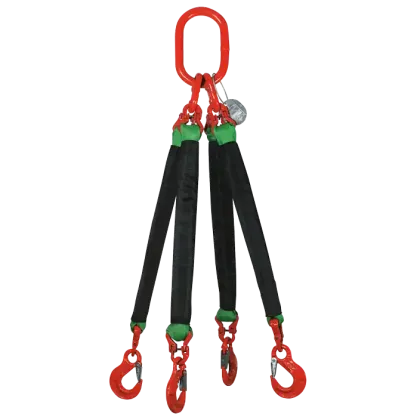 4-Strang Rundschlingengehänge mit Lasthaken