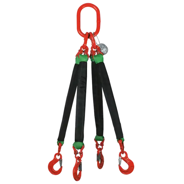 4-Strang Rundschlingengehänge mit Lasthaken