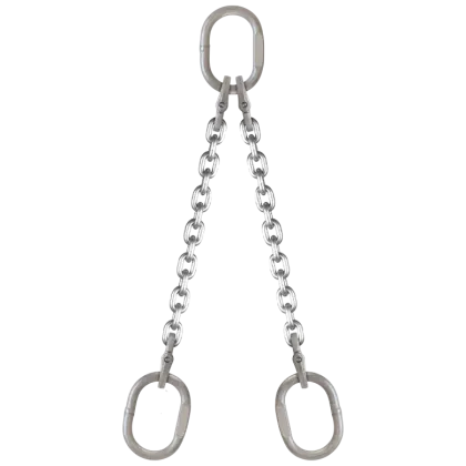 2-Strang Anschlagkette GK6 mit Ovalöse - Edelstahl