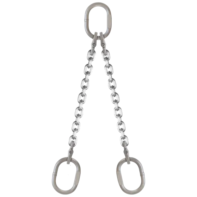 2-Strang Anschlagkette GK6 mit Ovalöse - Edelstahl