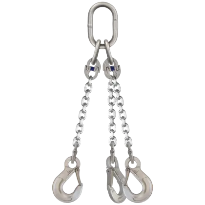 3-Strang Anschlagkette GK6 mit Lasthaken - Edelstahl