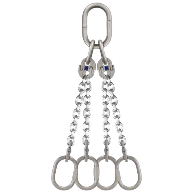 4-Strang Anschlagkette GK6 mit Ovalöse - Edelstahl