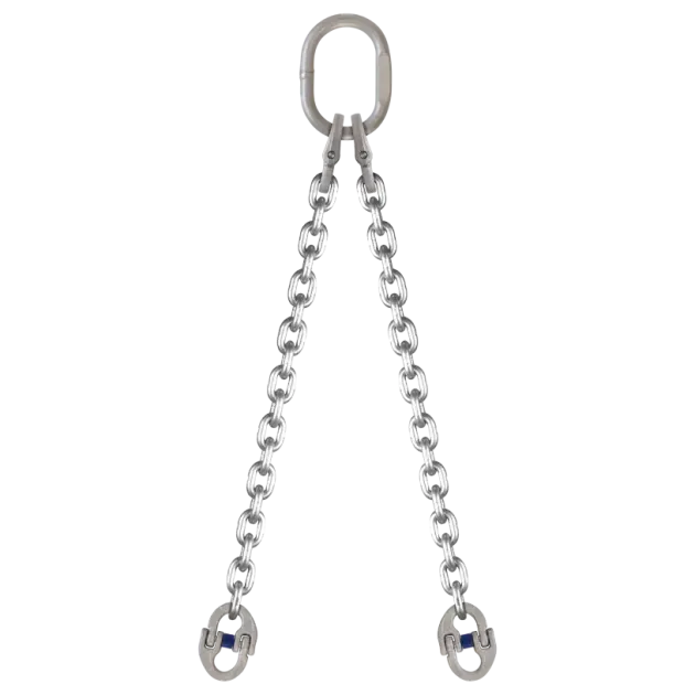 2-Strang Anschlagkette GK6 mit Verbindungsglied - Edelstahl