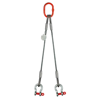 2-Strang Drahtseilgehänge Ovalöse/Schäkel