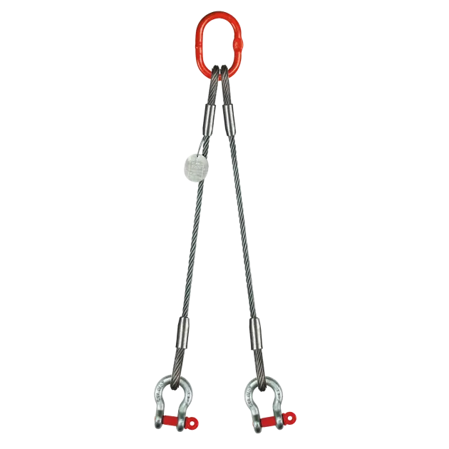 2-Strang Drahtseilgehänge Ovalöse/Schäkel