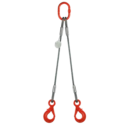 2-Strang Drahtseilgehänge Ovalöse/Sicherheitshaken