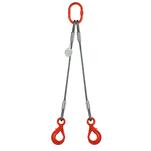 2-Strang Drahtseilgehänge Ovalöse/Sicherheitshaken