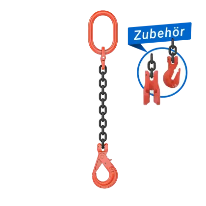 1-Strang Anschlagkette Blackprize GK8 mit Sicherheitslasthaken
