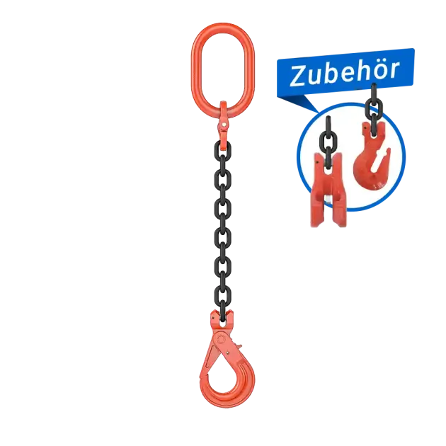 1-Strang Anschlagkette Blackprize GK8 mit Sicherheitslasthaken