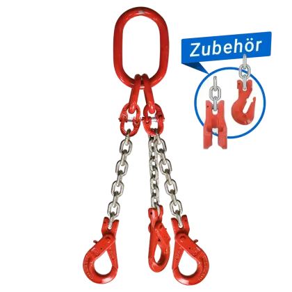 3-Strang Anschlagkette GK8 mit Sicherheitslasthaken